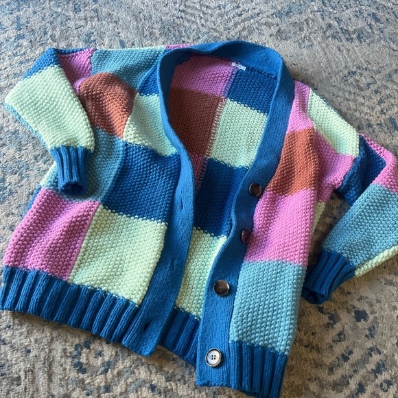 Cotton On Sweaters - Cotton On Women’s Knit Cardigan Medium Colorblock Patch Artsy Grandma Grandpa XS